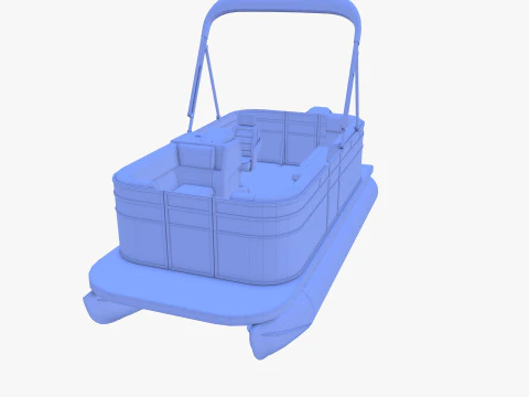 Pontoon Boat v2 3D Model