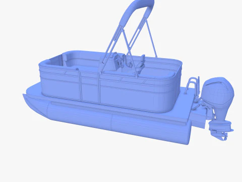 Pontoon Boat v2 3D Model