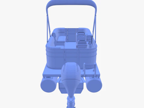 Pontoon Boat v2 3D Model