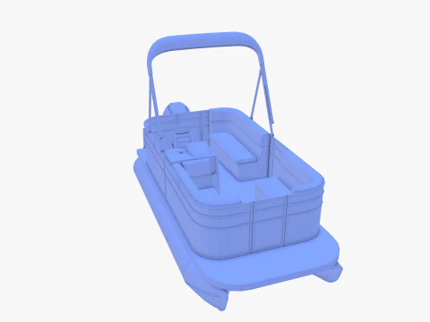 Pontoon Boat v2 3D Model