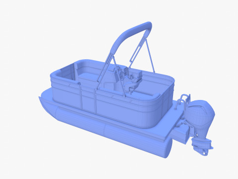 Pontoon Boat v2 Modelo 3D