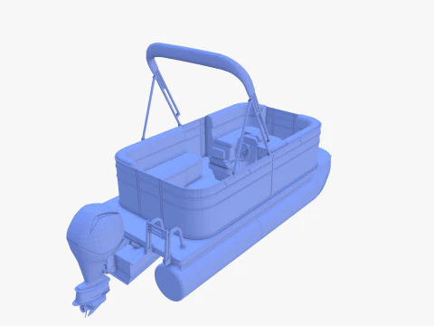 Pontoon Boat v2 3D Model