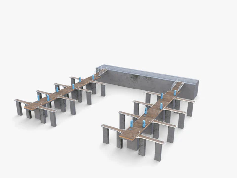 Pontoon dock V1 3D Model