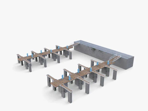 Pontoon dock V1 3D Model