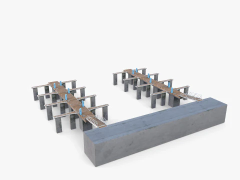 Pontoon dock V1 3D Model