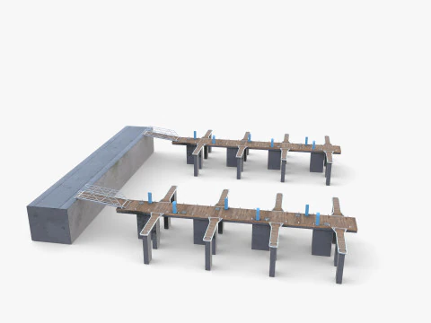 Pontoon dock V1 3D Model