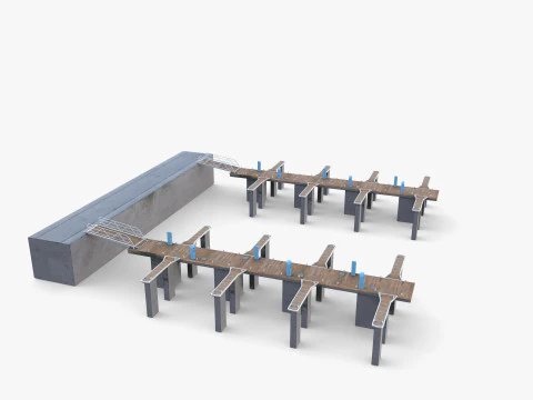 Pontoon dock V1 3D Model