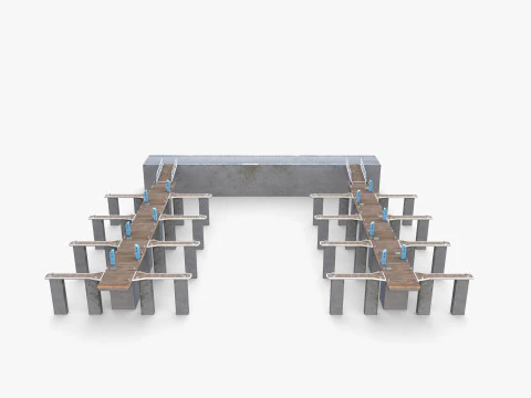 Pontoon dock V1 3D Model