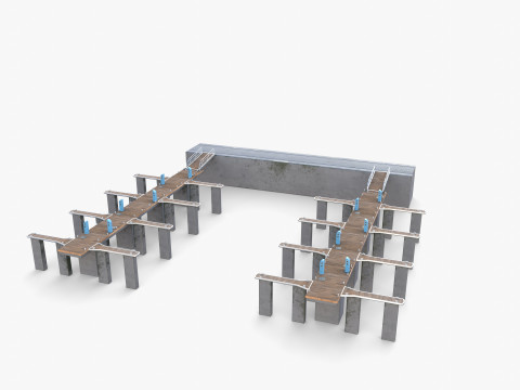 Pontoon dock V1 3D 모델