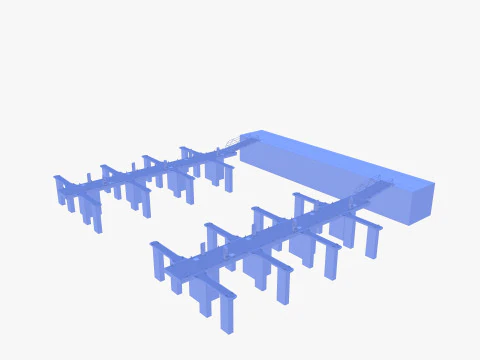 Pontoon dock V1 3D Model