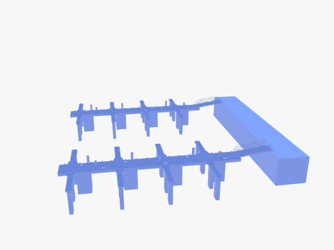 Pontoon dock V1 3D Model
