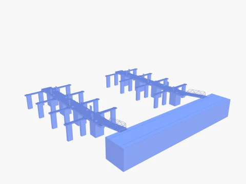 Pontoon dock V1 3D Model