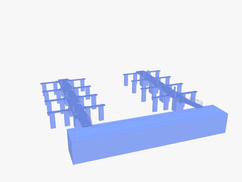 Pontoon dock V1 3D Model