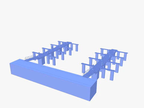 Pontoon dock V1 3D Model