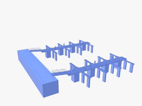 Pontoon dock V1 3D Model