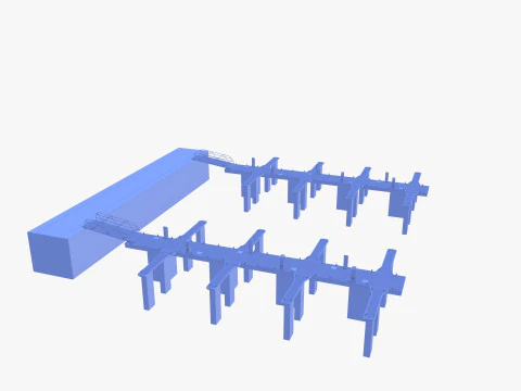Pontoon dock V1 3D Model