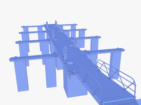 Pontoon dock V1 3D Model