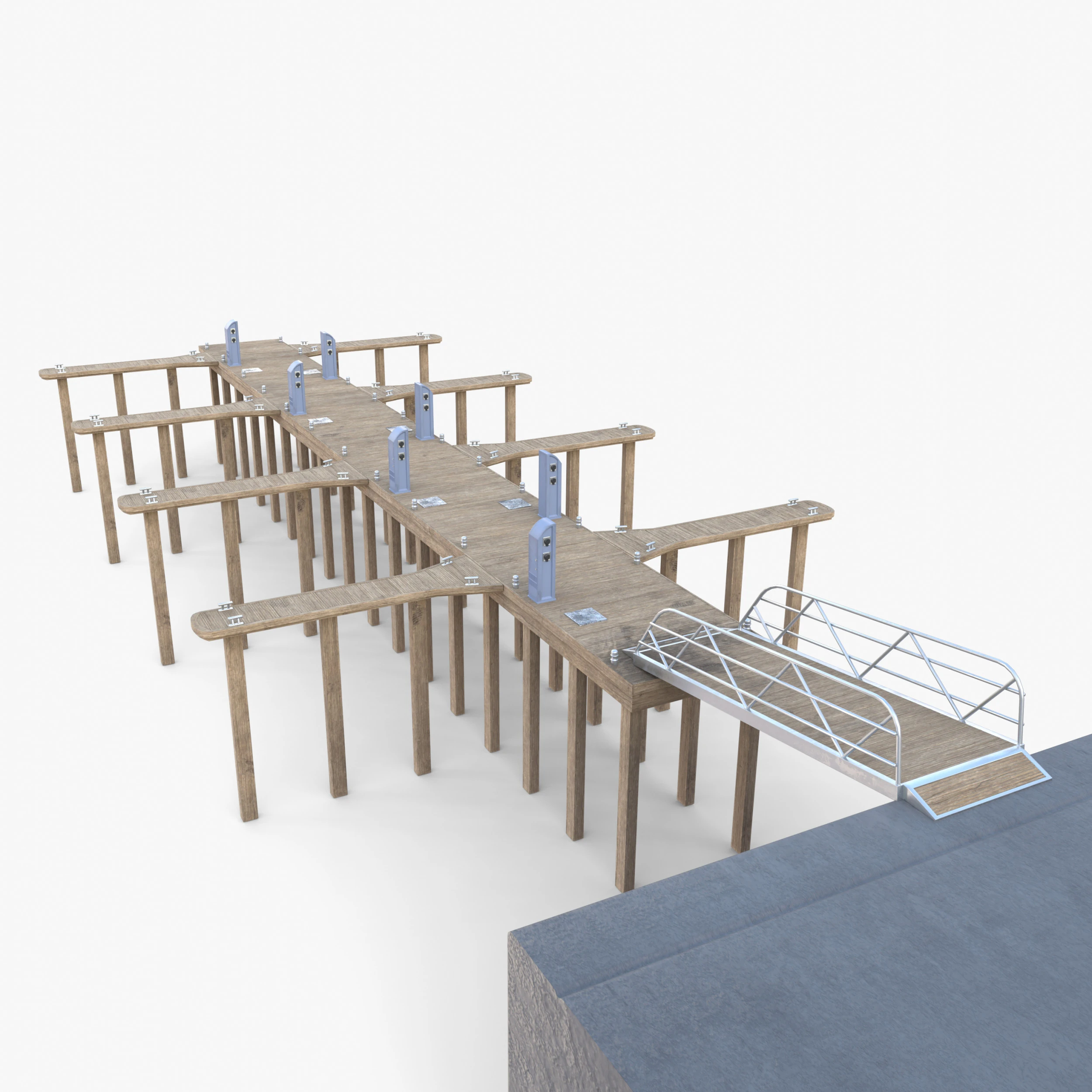 Pontoon dock V1 3D Model .c4d .max .obj .3ds .fbx .stl .blend 