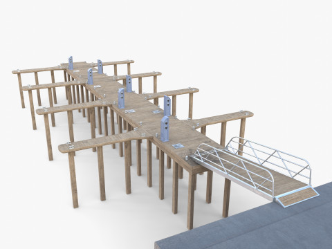 Pontoon dock V1 Modelo 3D