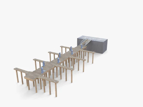 Pontoon dock V1 3D Model