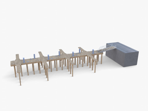 Pontoon dock V1 Modelo 3D