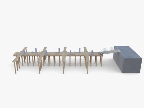 Pontoon dock V1 3D Model