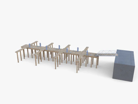 Pontoon dock V1 3D Model