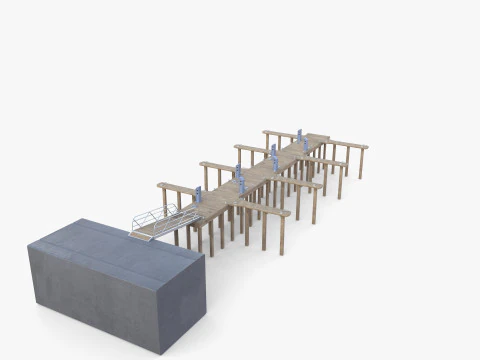 Pontoon dock V1 3D Model