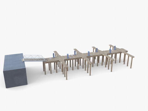 Pontoon dock V1 Modelo 3D