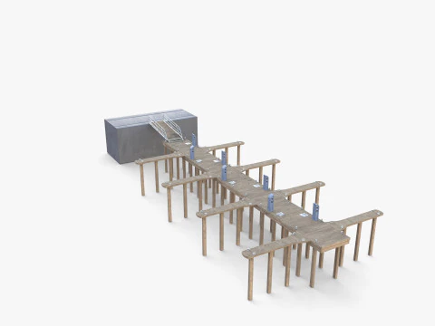 Pontoon dock V1 3D Model