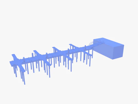 Pontoon dock V1 3D Model