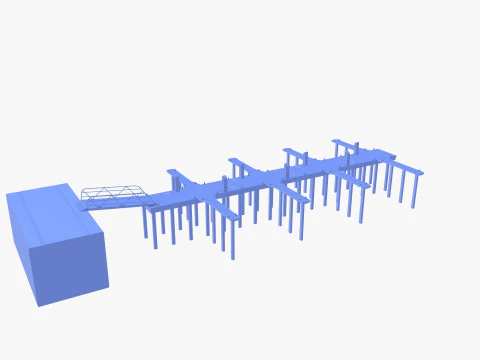 Pontoon dock V1 3D Model
