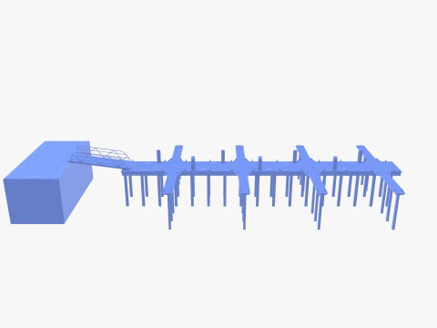 Pontoon dock V1 3D Model