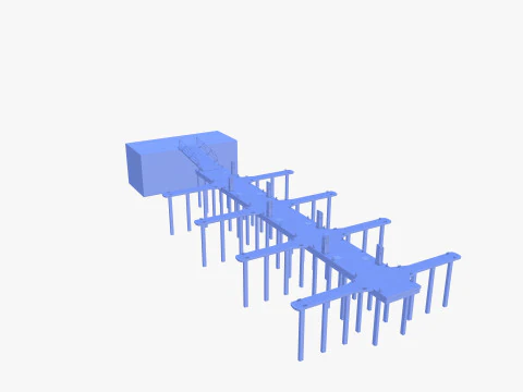 Pontoon dock V1 3D Model