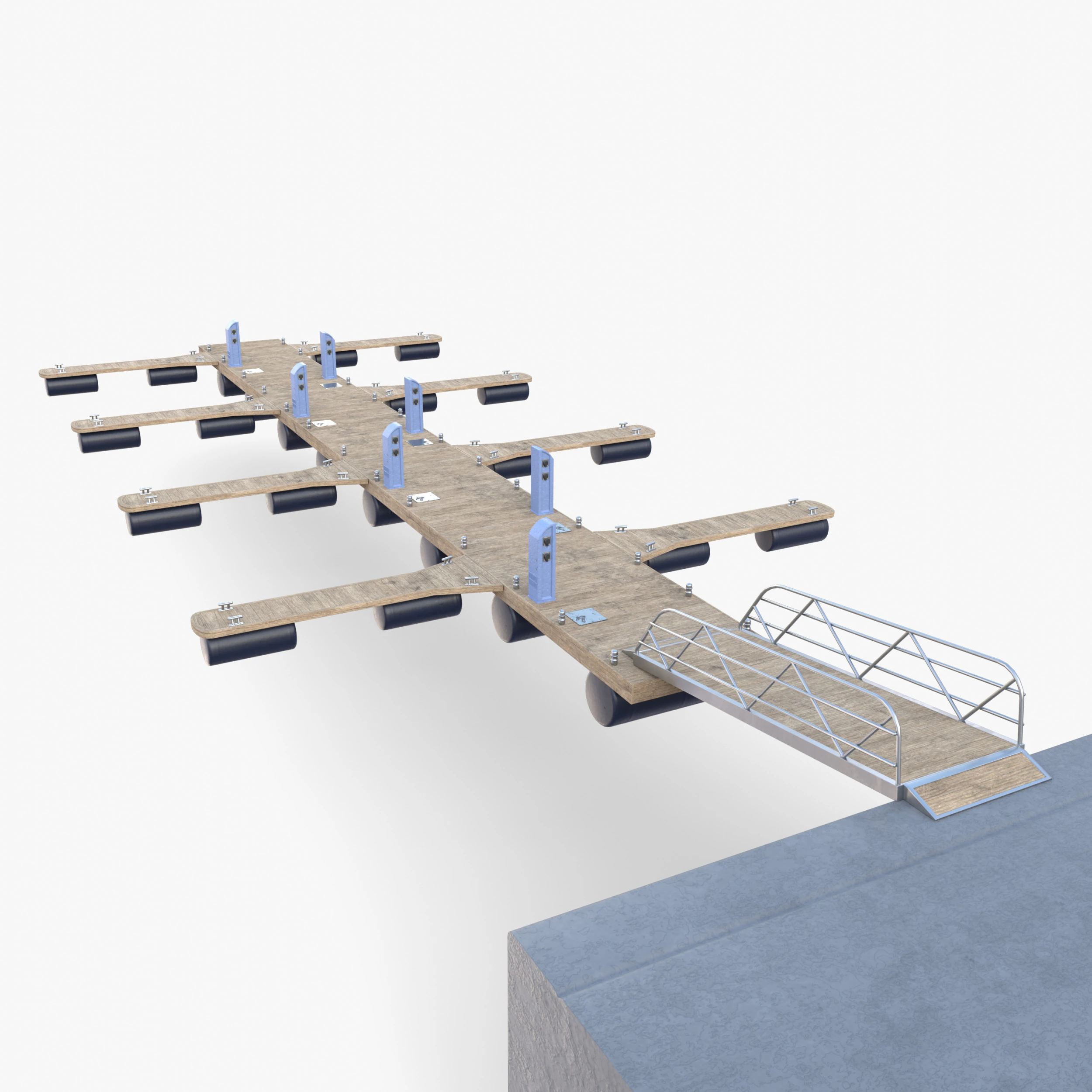 Pontoon dock V1 3D Model .c4d .max .obj .3ds .fbx .stl .blend 