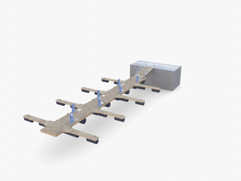 Pontoon dock V1 Model 3D