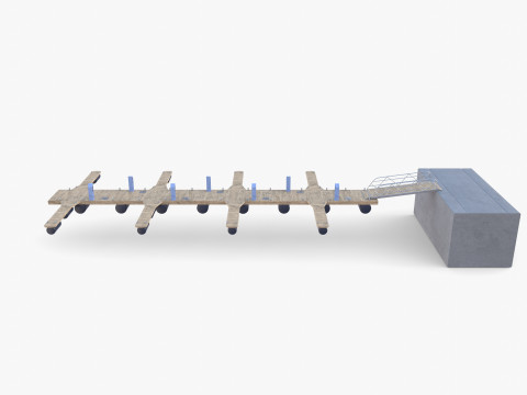 Pontoon dock V1 Model 3D