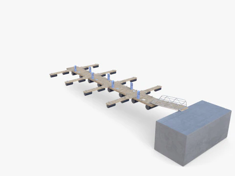 Pontoon dock V1 3D Model