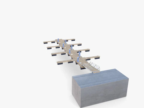 Pontoon dock V1 3D Model