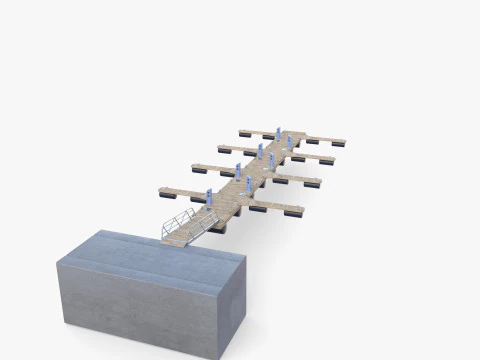 Pontoon dock V1 3D Model