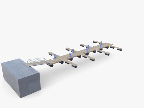 Pontoon dock V1 3D Model