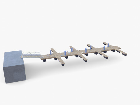 Pontoon dock V1 Model 3D