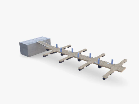 Pontoon dock V1 3D Model