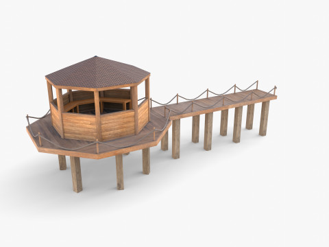 Pontoon dock V4 3D Model