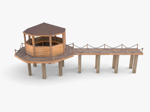 Pontoon dock V4 3D Model