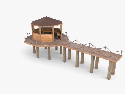 Pontoon dock V4 3D Model