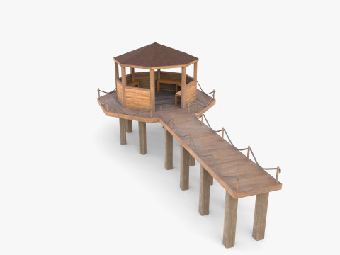 Pontoon dock V4 3D Model