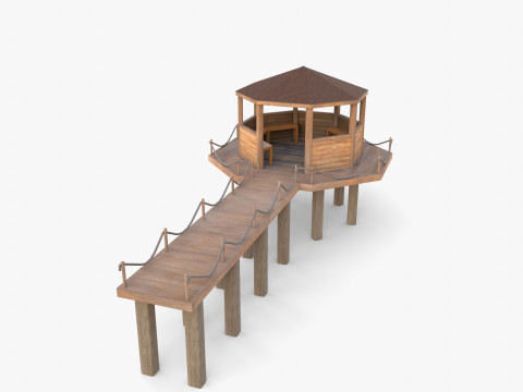 Pontoon dock V4 3D Model