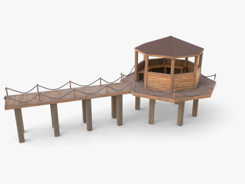 Pontoon dock V4 3D Model
