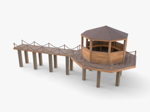 Pontoon dock V4 3D Model